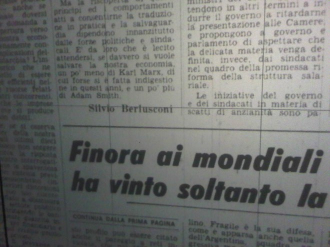 Berlusconi opinionista del Corriere della Sera, correva l’anno 1978