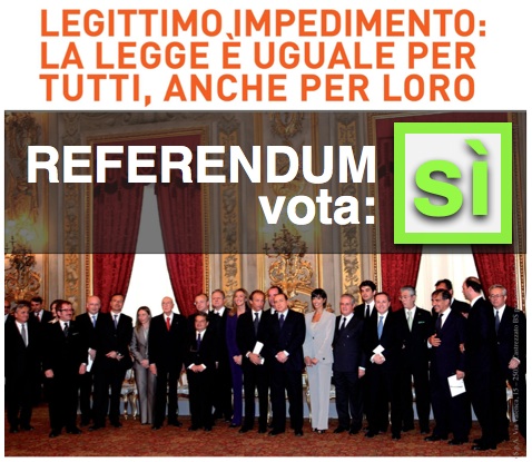 Referendum sul legittimo impedimento, vota SI per dire NO