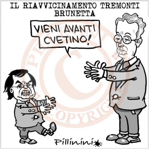 Il riavvicinamento Tremonti – Brunetta (vignetta)