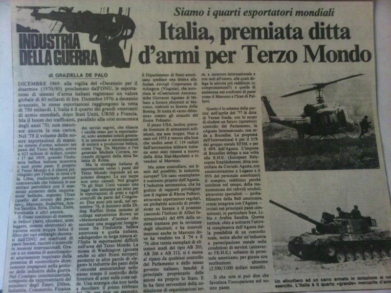 Italia, premiata ditta d’armi per Terzo Mondo
