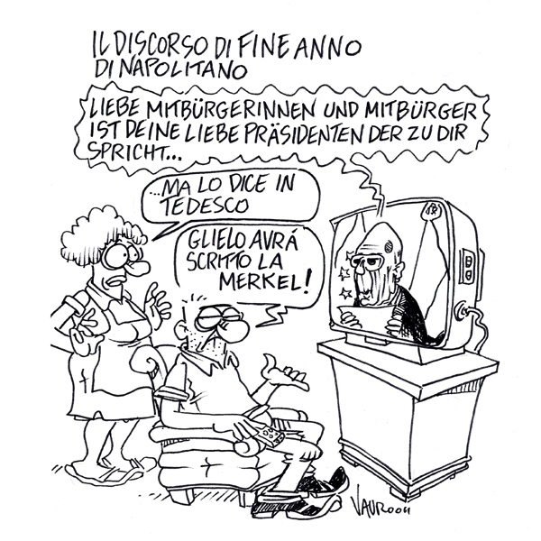 Il discorso di fine anno di Napolitano – vignetta