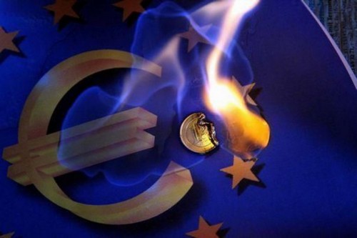 euro in fiamme