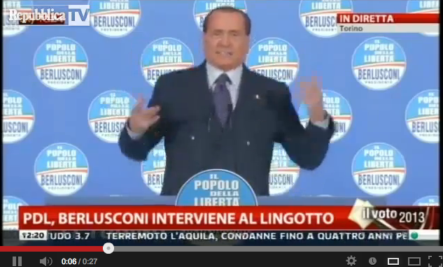 “Chi non salta comunista è!”, Berlusconi infiamma il Lingotto – VIDEO